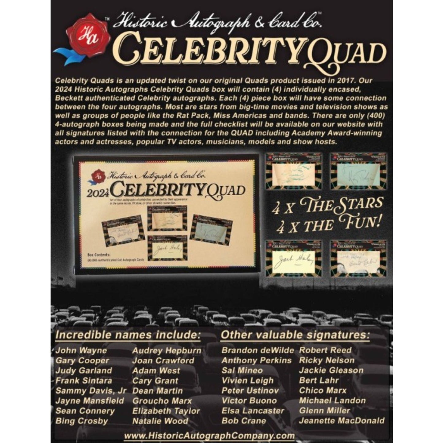 2024 Historic Autographs Celebrity Quads Box