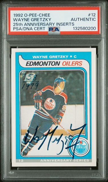 Wayne Gretzky 1992 O-Pee-Chee 25th Anniversary Buyback Autograph #'d 758/1979 PSA Authentic