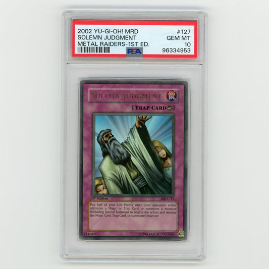 2002 YuGiOh MRD Solemn Judgement Metal Raiders 1st #127 PSA 10 (#AF31)